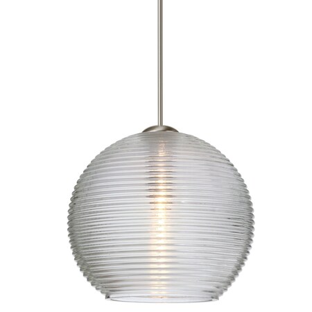 Besa Lighting Kristall 6 Cord Pendant, Clear, Satin Nickel Finish, 1x35W Halogen 1XT-461500-SN